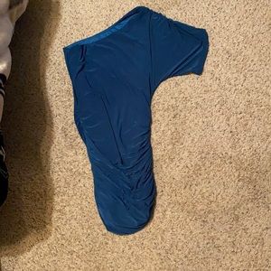 One shoulder Teal Blue Mini Dress Size S